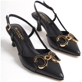 Resim Mubiano Collection Mubiano Hakiki Deri Collection Kadın Topuklu Stiletto & Ayakkabı Siyah -MCBRG5793-S 