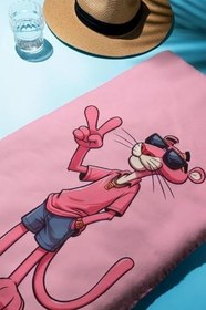 Resim Dijital Baskı Plaj Deniz Havlusu Pembe Panter Desenli Peştamal HVL0138 