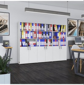 Resim Kenzlife Klasör Dolabı Kilitli Kutalmış Byz 175 240 30 Klasörlük Kitaplık Ofis Arkalıksız Çok Renkli 