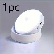 Resim Fochsia Otomatik Hareket Sensörlü Usb Şarjlı 360 Derece Dönebilir Beyaz Gece Lambası 