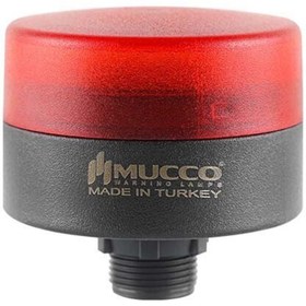 Resim MUCCO Snt-s715-fb Somun Flaşör-buzzer Ledli Mini Tepe Lambası 24v Dc-kırmızı 