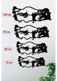 Resim Gowpenart Atatürk Ve Türkiye Siyah Metal Duvar Tablosu 