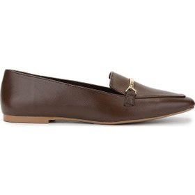 Resim Tamer Tanca Kadın Hakiki Deri Kahverengi Loafer Ayakkabı 1073 013 Bn Ayk Y25 Acı Kahve Kahverengi 