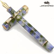 Resim 1 adet Jinhao Century 100 Tofu Serisi Akrilik Promosyon Hediye Kalemi 18K Altın Kaplama İridyum Uçlu Metal Dolma Kalem 