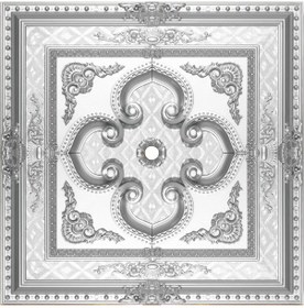 Resim Kare Gümüş Saray Tavan Göbek 90*90 cm 