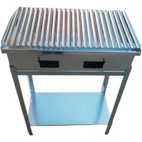Resim 60x32 Sehbalı Büyük Boy Mangal-oluklu Izgaralı 