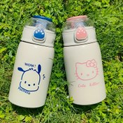 Resim [Sanrio] 1 Adet, Beyaz & Pochacco Patikli Yalıtımlı Çubuklu Termos | 30oz Sıcak ve Soğuk Su Matarası (6-8 Saat Isıyı Korur) | Kamp, Seyahat, Açık Hava, Ev için Ideal | Cadılar Bayramı, Noel ve Günlük Harika Bir Hediye 
