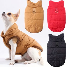 Resim Kışlık Köpek Montu ve Tasma - Küçük ve Orta Boy Köpekler İçin Kalınlaştırılmış Sıcak Evcil Hayvan Montu, Çıtçıtlı Düğme Kapama, Kahverengi/Kırmızı/, Tüm Mevsimlere Uygun Dış Mekan Koruması, Dayanıklı & Şık Tasarım, Köpek Kışlık Montu, Evcil Hayvan Sıcaklık Giyim, Şık Evcil Hayvan Giyim, Çıtçıtlı Düğme Kapama 