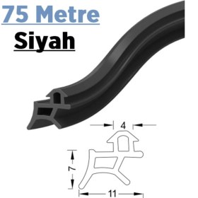Resim Contacall Siyah Pimapen Pvc Kapı Pencere Fitili Contası 75 Metre 75 Metre Siyah Kapı Pencere 