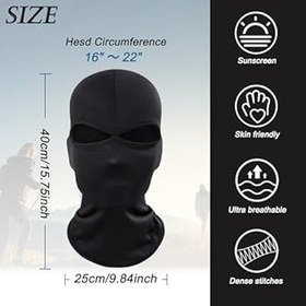 Resim SEFIRST 3 adet kar maskesi, 2 delikli, motosiklet yüz maskesi, kayak maskesi, boyun maskesi, kadınlar ve erkekler için, soğutma balaclava UV koruması 