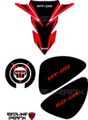 Resim Redline Grafik Yamaha Mt-09 Tank Pad Seti Kırmızı 