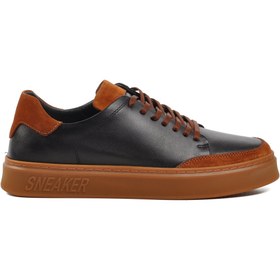 Resim Rcdl 4227 Siyah-Taba Hakiki Deri Erkek Sneaker 