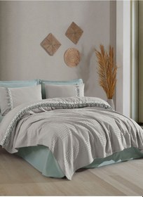 Resim Clasy Çift Kişilik Butik Pike Takımı Bohemline V10 Açık Gri 