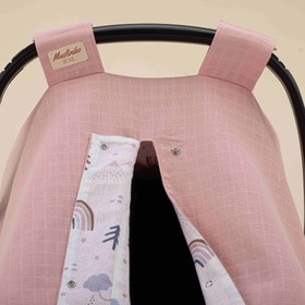 Resim Puset Örtüsü - Çift Taraflı - Pudra Muslin - Pastel Gökkuşağı 