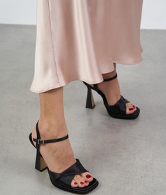 Resim Zoe Siyah Saten Platform 