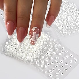 Resim 10 Sayfa Kendinden Yapışkan Tırnak Çıkartmaları - Beyaz Çiçek ve Parıldayan Rhinestone Tasarımları, Manikür Sanatı için Yüksek Parlaklık, Kolay Uygulama, Tek Kullanımlık Etiketler, Zarif Tırnak Dekoru, Manikür Geliştirmeleri | Fantazi Temalı Tırnaklar | Dayanıklı Tırnak Çıkartmaları, Tırnak Aksesuarları 