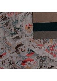 Resim Gri Vizon Sulu Boya Desen Dokuma Dijital Baskılı Petek Kumaş 