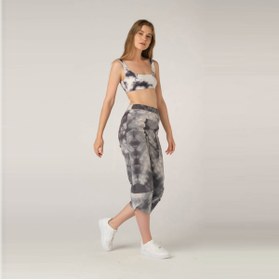 Resim Shibori Kadın Kapri Pantolon Black Sky 