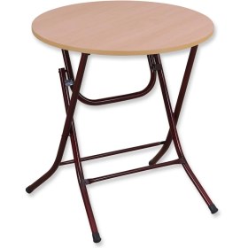 Resim Okuyan Masa Sofra 70 cm Metal Katlanır Ayaklı Yuvarlak Masa 