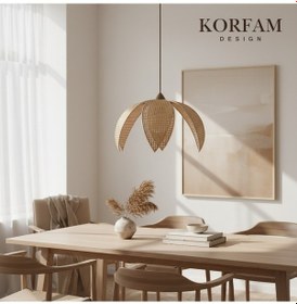 Resim Krem Modern Hazeran Görünümlü Yapraklı Çiçek Şeklinde Bohem Avize Çok Renkli 