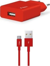 Resim Ttec Smartcharger Seyahat Şarj Aleti 2.1A + Type-C Kablo Kırmızı - 2SCS20CK 