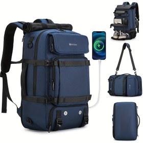 Resim Trailblazer, Ayakkabı Bölmesi Olan Seyahat Sırt Çantası - 49.78cm Laptop Dostu, Büyük Kapasiteli, Yürüyüş & Açık Hava Sporları için Çok Cepli Tasarım, Dayanıklı Polyester, Siyah 