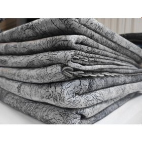 Resim Süngerli Koltuk Çekyat Örtüsü Damar Desenli Parlak Gri 