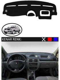 Resim Torpido Koruma Halısı Siyah Kenar Renk Siyah Renault Clio Alize İle Uyumlu 