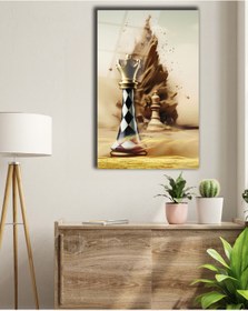 Resim BestSanat Şah Satranç Teması Cam Tablo 