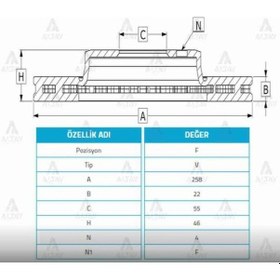 Resim Esse Otomotiv Yaris 12-14 Ön Havali Fren Diski 258-4 - MHR-03798 - 435120D060 