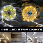 Resim 5V USB LED Şerit Işıkları 99.97cm-15.24metre, Yatak Odası için LED Işıklar, Esnek USB Işıklar, Beyaz/Sıcak Beyaz LED Işıklar, Yapışkan, Kesilebilir, TV Arka Aydınlatma Şeridi Ev Dekorasyonu için TV Arka Işığı, Yatak Odası, Dolap, Mutfak, DIY Işık Kurban Bayramı Mübarek 