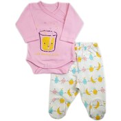 Resim Luggi Baby Kız Bebek Pembe Zıbın Body Patikli Pijama Takımı 