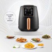 Resim Karaca Air Pro Cook XL 2 in 1 Konuşan Airfryer Black Cooper 4 Kişilik Fritöz 