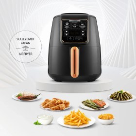 Resim Karaca Air Pro Cook XL 2 in 1 Konuşan Airfryer Black Cooper 4 Kişilik Fritöz 