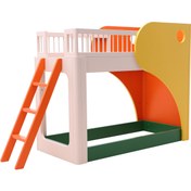 Resim Tubı Bunk Bed Çok Renkli Merdivenli Çocuk Ranza 90x190 cm 