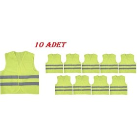 Resim Standart Beden Ikaz Yeleği Reflektörlü Sarı Renk 10 Adet 