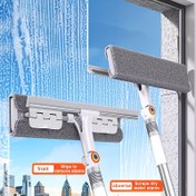 Resim 2'si 1 arada Cam Temizleyici, Paslanmaz Çelik ve Plastik Yapı - Banyo, Dış Mekan, Duvarlar, Zeminler ve Cam Yüzeyleri için Çok Fonksiyonlu Pencere Temizleme Aracı, Sıkacağı ve Mikrofiber Bez Dahil, Ev ve Ticari Kullanım İçin İdeal, Pencere Temizleme Aracı | Modern Pencere Temizleyici | Dayanıklı Temizleme Aracı, Pencere Temizleme Malzemeleri, Uzatılabilir Pencere Sıkacağı, Hızlı Sıkacağı, Pencere Temizleme Aracı, Pencere Temizleme Ekipmanı / Cihazı, İç ve Dış Pencere Temizleyici, Duş Sıkacağı 