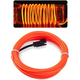 Resim Techmaster Araç Içi Torpido Şerit Ledi Renkli Ip Neon LED 2 Metre Turuncu Koyu 