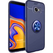 Resim Samsung Galaxy J4 Plus Kılıf Kickstand Ring Holder Lacivert Microsonic