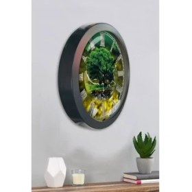 Resim Bahat Salon Ofis Duvar Saati Gri Metal Çerçeve 36 cm 