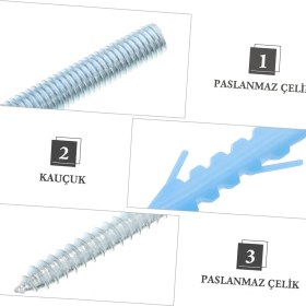 Resim DESIPHON Lavabo Montaj Vidası Seti - Paslanmaz Çelik Dayanıklı Uzun Ömürlü Montaj Aparatı Banyo Mutfak Lavabo Bağlantısı 