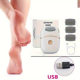 Resim MIGUAN USB Güçlü Elektrikli Ayak Törpüsü ve Temizleyici, 400mAh Lityum Pil, USB Şarj Kablosu ve 4 Değiştirilebilir Başlık - Sağlam Plastik Yapı, Ev ve Kuaför Kullanımı İçin Ergonomik Tasarım - Koku Yapmayan Ölü Deri ve Açık Bej Temizleme Cihazı, USB Güçlü Elektrikli Ayak Törpüsü - Güvenli ve Ağrısız, Beyaz ve Altın Tasarım, USB Şarj, Güç Adaptörü Dahil Değil 