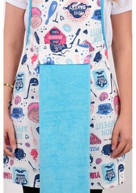 Resim Damla Sıvı Geçirmez Su Geçirmez Mutfak Önlüğü Havlulu Mutfak Önlüğü Turkuaz 