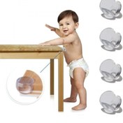 Resim SELFBUYSELL Bebek Çocuk Yumuşak ve Esnek Dairesel Şeffaf Yapışkanlı Güvenlik Köşe Koruyucu (4 Adet) (5324) 