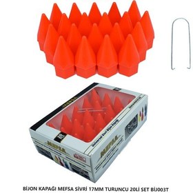 Resim Bijon Kapağı Sivri 17 Mm Turuncu 20 Li Set 