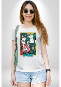 Resim Spy X Family Anime Özel Tasarım Unisex Unisex Beyaz Organik Baskılı T-shirt Penye Yüksek Kalite Beyaz 