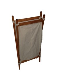 Resim Ahşap Katlanır Çamaşır Sepeti Kirli Temiz Çamaşır Sepeti Kahverengi 