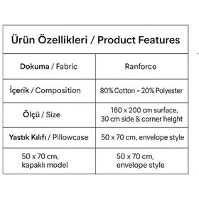 Resim Desenli Çift Kişilik Lastikli Battal 180 X 200 Çarşaf Ve 2 Adet Yastık Kılıfı Antrasit 