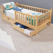 Resim NATURKIDZ Montessorı Çekmeceli Yatak 90 X 190 Çam Ağacı 