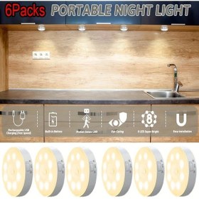 Resim Globalbloom 6 Adet Şarj Edilebilir Usb Hareket Sensörlü Led Duvar Ve Bahçe Aydınlatma Sıcak Beyaz 